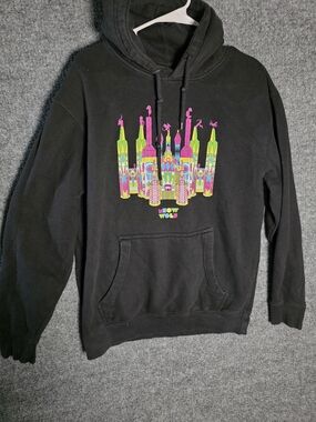 Meow Wolf Hoodie Adult Medium Black Neon Castle Graphic Pullover Sweatshirt Fest